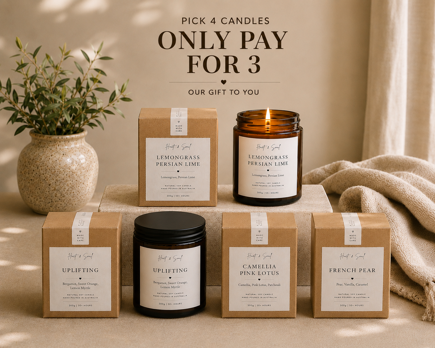 390g Candles CODE:FREECANDLE